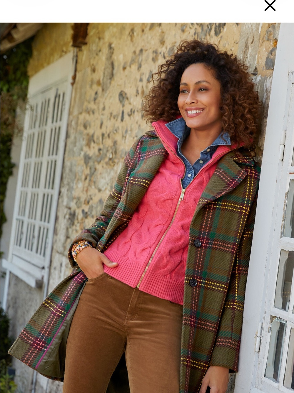 Talbots Wool Blend Plaid Tartan Coat Women’s L